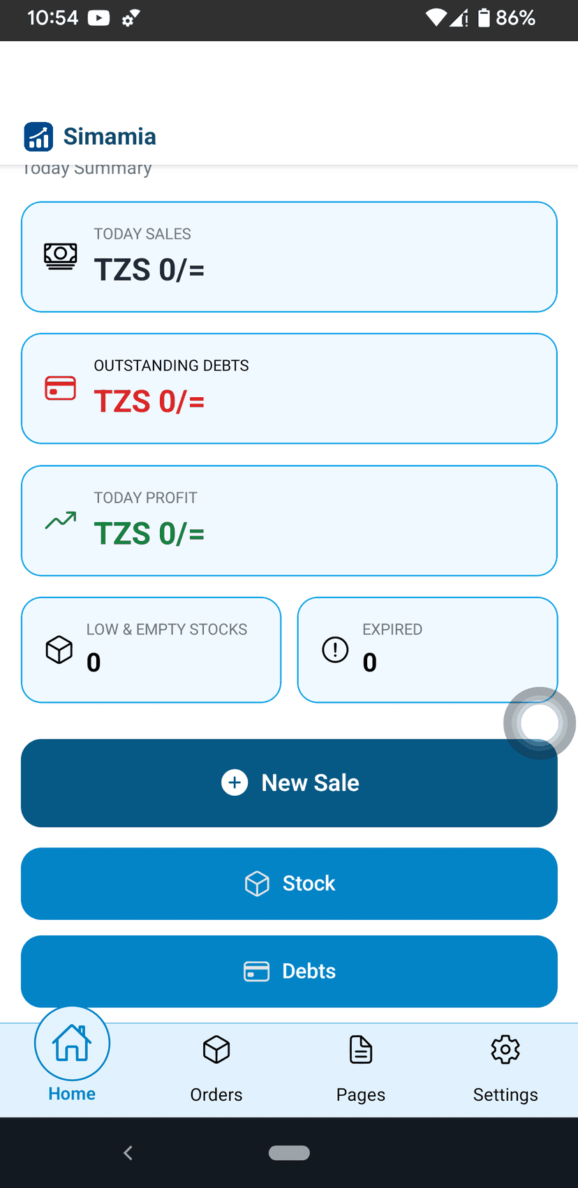 Simamia App Dashboard